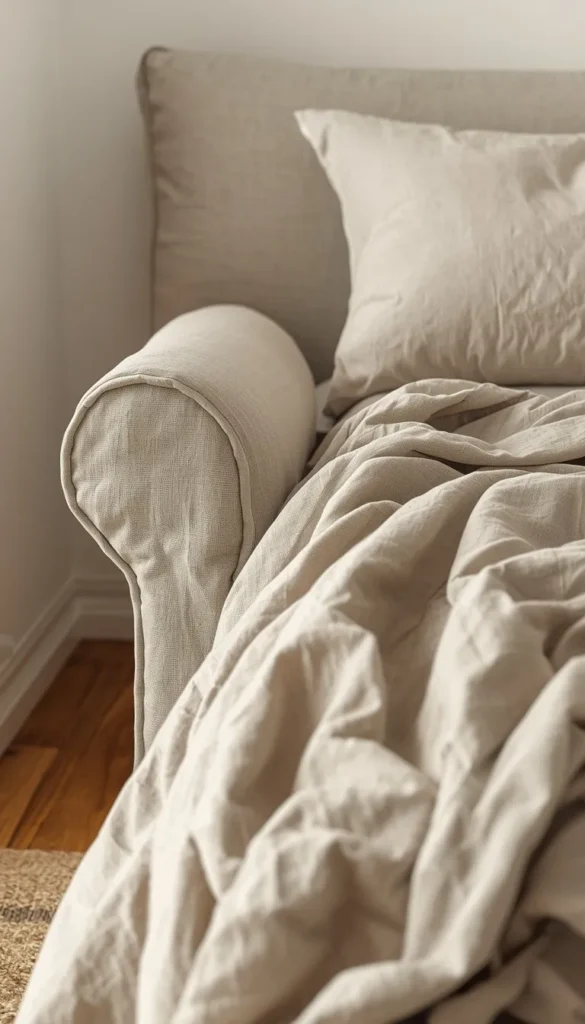 A Slipcovered Bed Frame