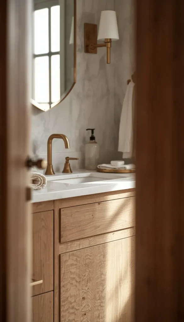  White Oak with Brushed Brass