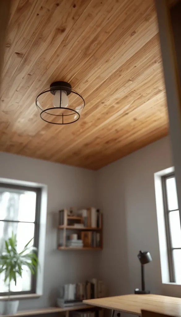Plywood "Faux Plank" Ceiling