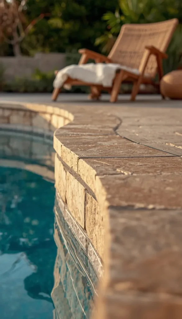 Resin Pool With Stone Look Skirting