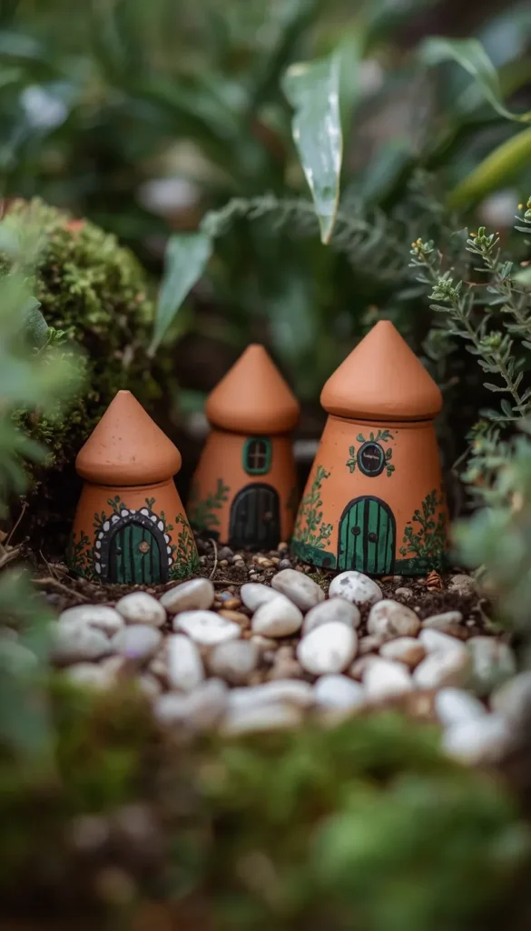 Painted Terra Cotta Fairy Houses