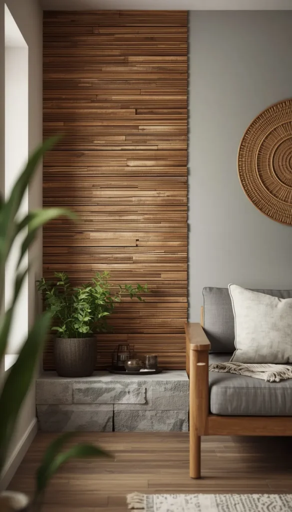 Warm Up Cinder Block Or Concrete Walls With Wood Accents