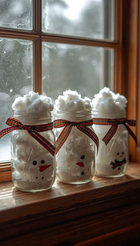 Mason Jar or Bottle Snowman Fillers
