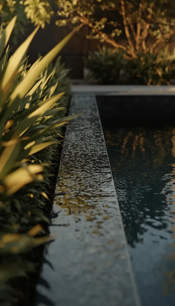 Modern Concrete Cocktail Pool with an Infinity Edge Illusion