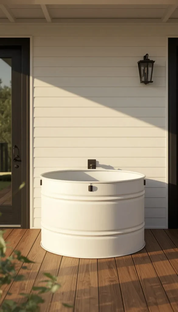 Farmhouse Style White Stock Tank Pool