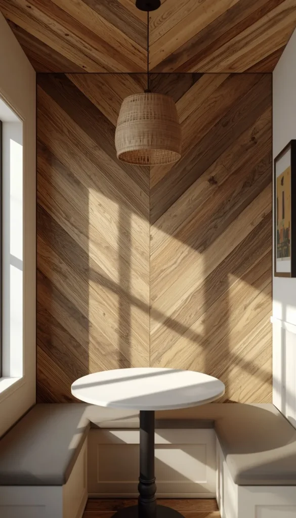 Reclaimed Pallet Herringbone Accent