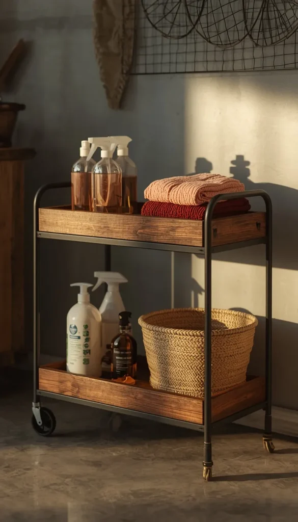 Add a Rolling Cart for Cleaning Supplies