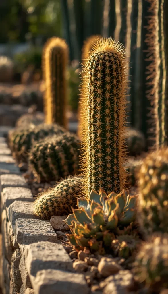 Cactus And Succulent Bed With A Safety Note
