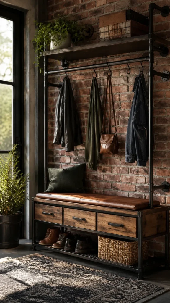 Industrial Edge Mudroom Look