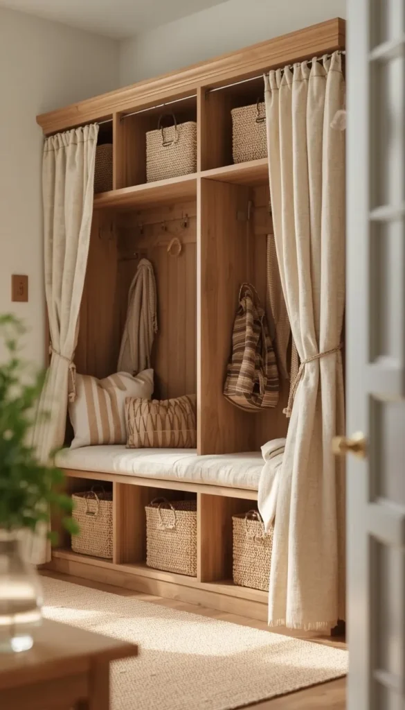 KALLAX Cubby Bench With Curtains