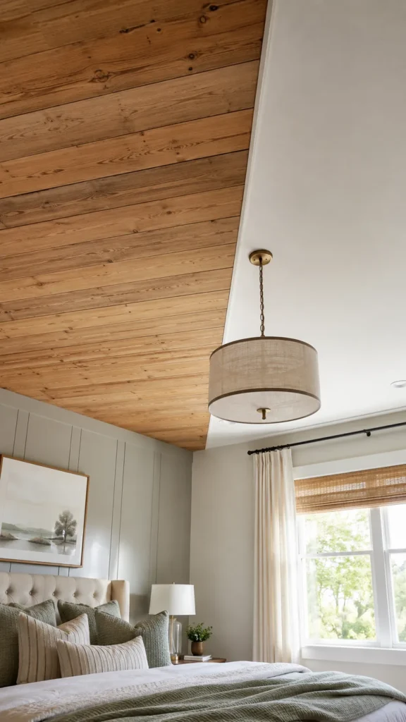 Mixed Wood And Paint Two Tone Ceiling