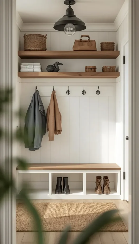Modern Farmhouse Mudroom Look