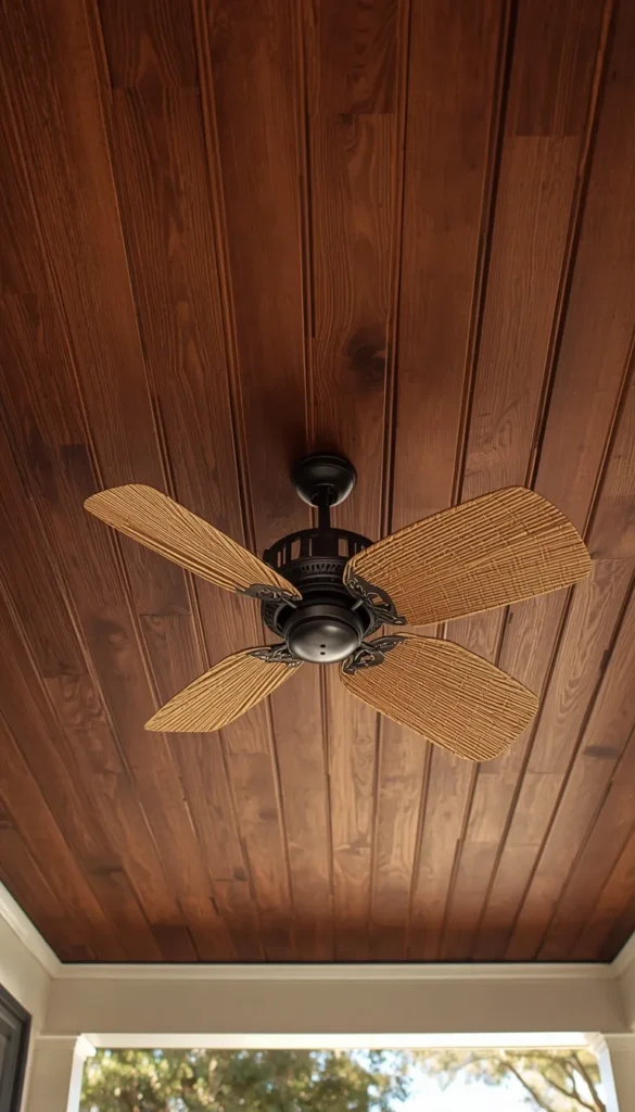 Stained Beadboard Ceiling