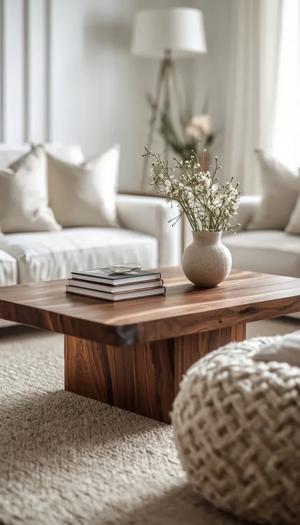Add Wood Tones to Break Up the Cold