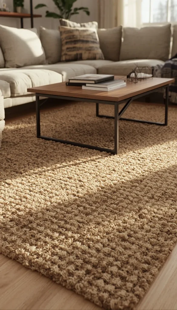 Add a Statement Rug So Beige Doesn't Disappear