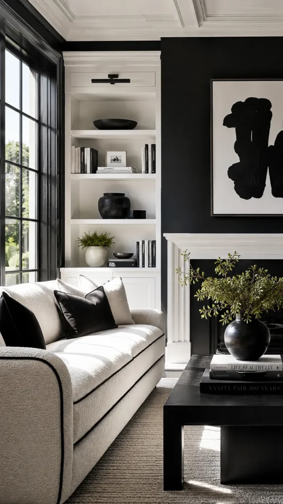 Black and White High Contrast Living Room
