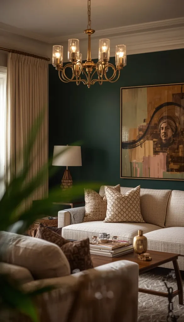 Brass or Gold Chandelier for a Warm Glow