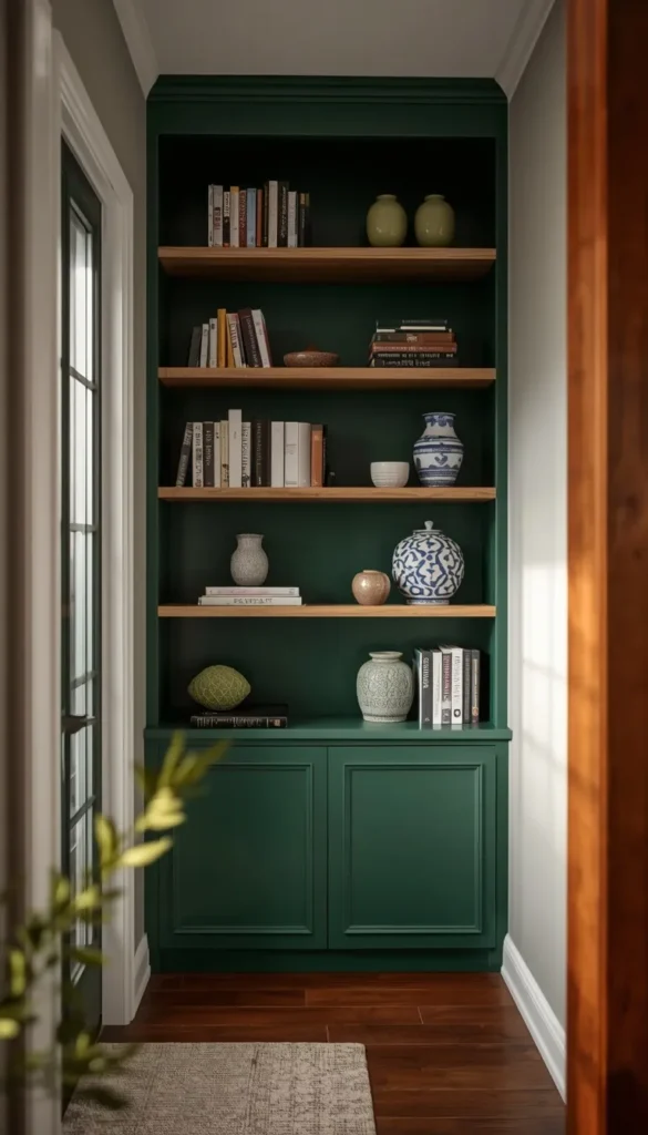 Built In Shelving Accent Wall