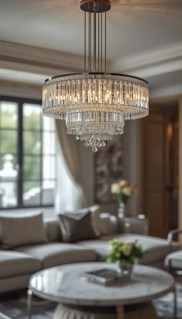 Crystal Chandelier With a Contemporary Twist