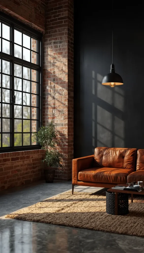 Industrial Style Black Living Room