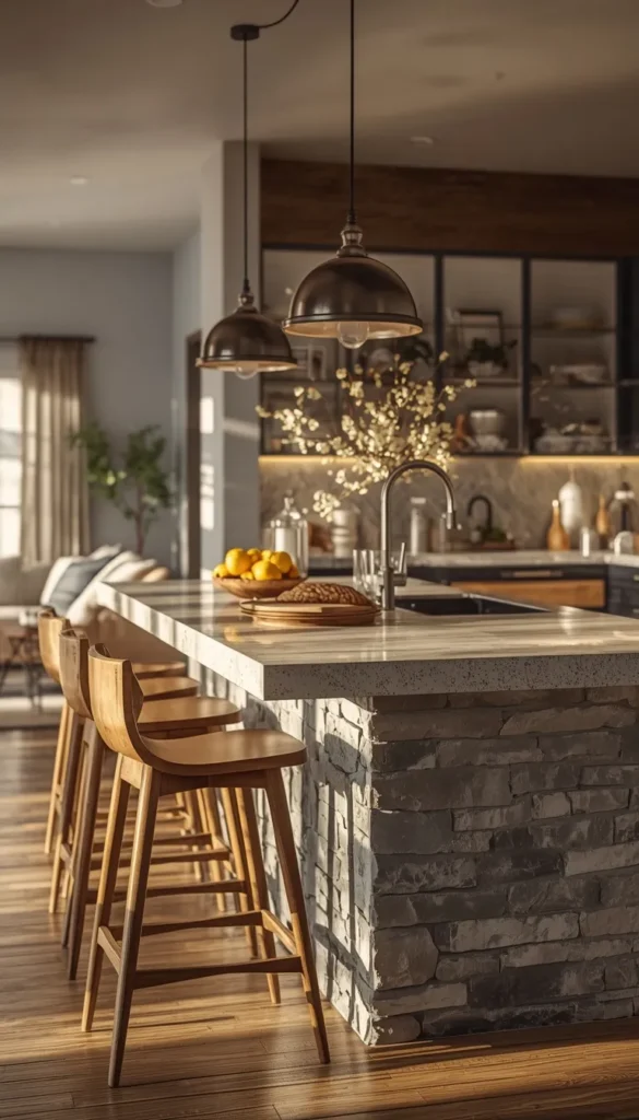 Kitchen Island as the Natural Divider