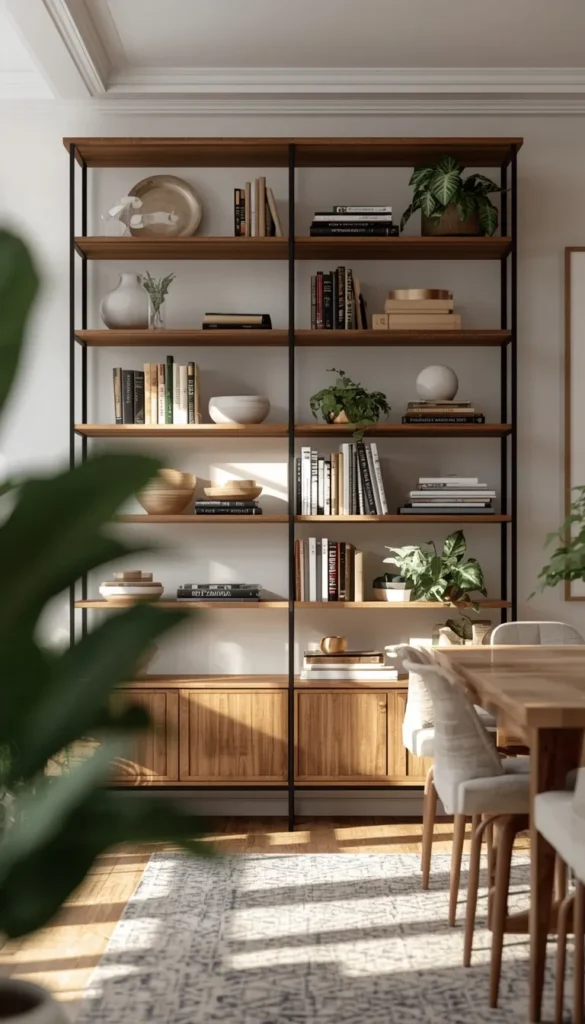 Open Shelving Room Divider Layout