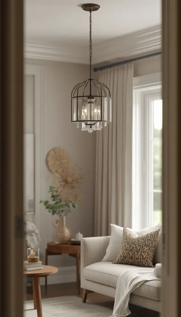 Scaled Down Chandelier for Small Living Rooms