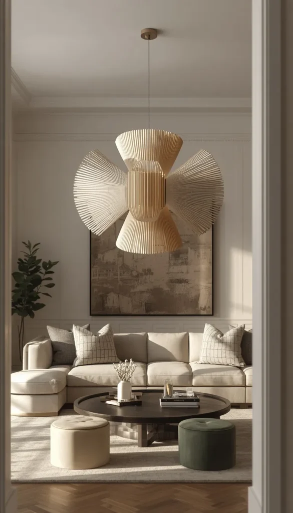 Sculptural Chandelier as a Living Room Art Piece