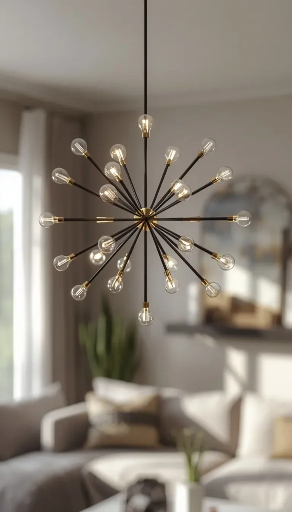 Bring in Mid Century Modern with a Sputnik Starburst Fixture