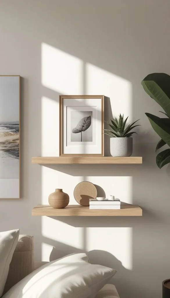 Style Floating Shelves as Flexible Art Display