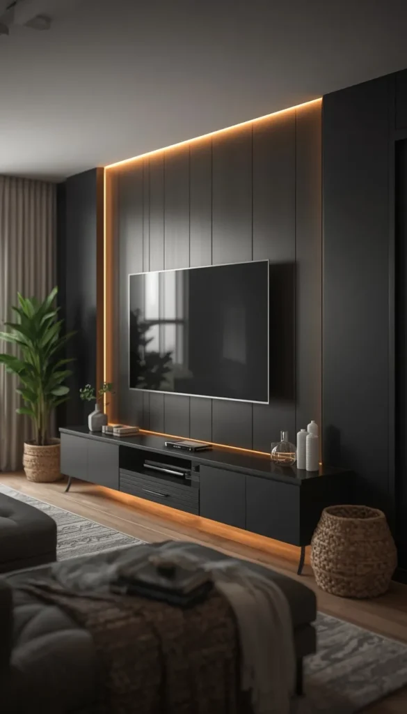 TV and Media Accent Wall