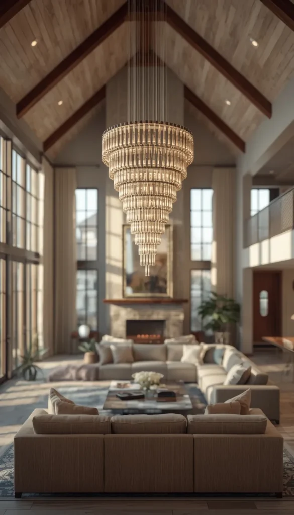 Vaulted or High Ceiling Cascade Pendant